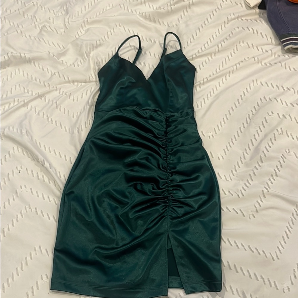 Elegant Green Satin Dress (Homecoming Dress)